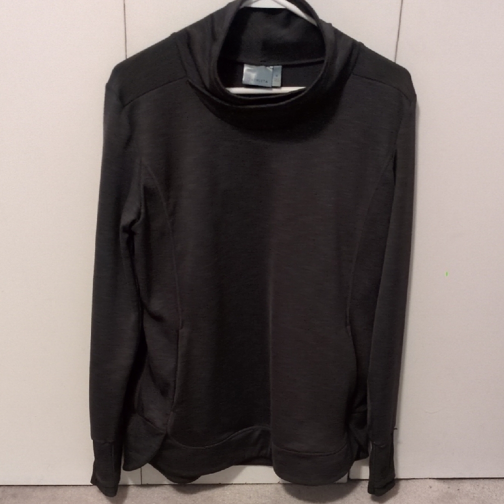 Athleta Gray Criss Cross Seatshirt